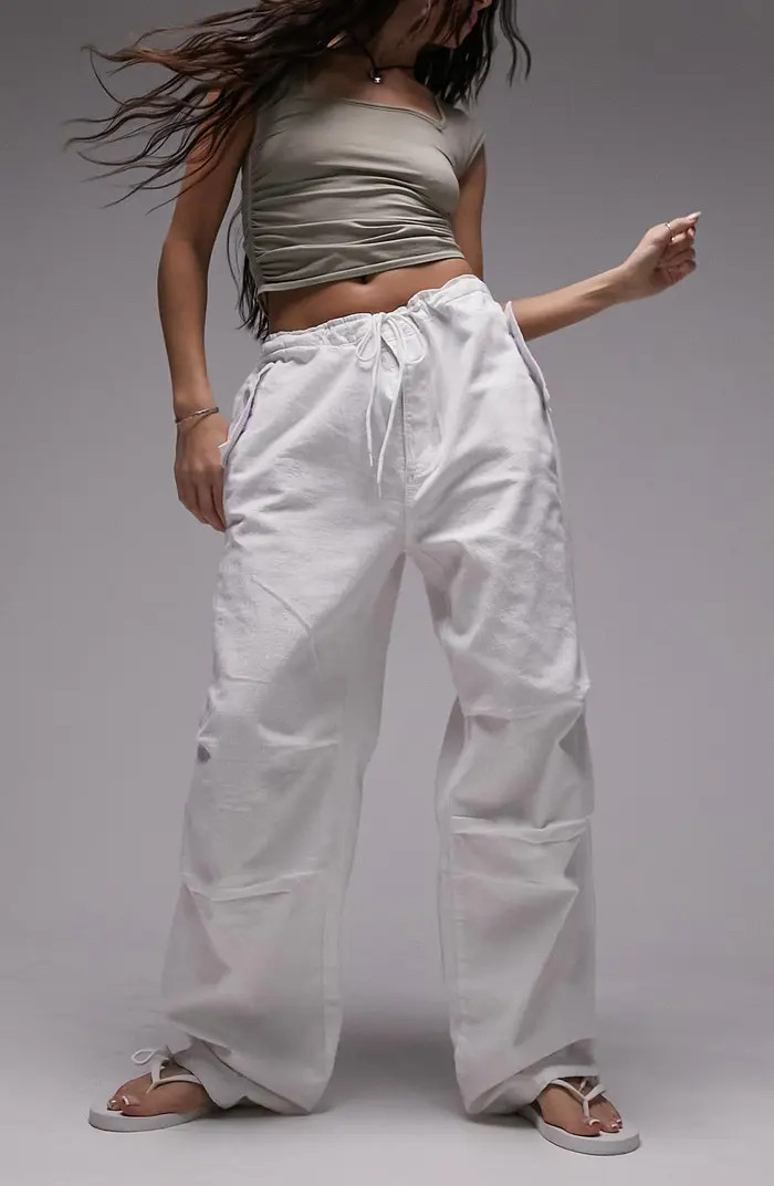 Balloon Cotton & Linen Cargo Trousers | Nordstrom