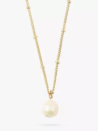 Orelia Pearl Drop Ditsy Necklace, Gold | John Lewis (UK)