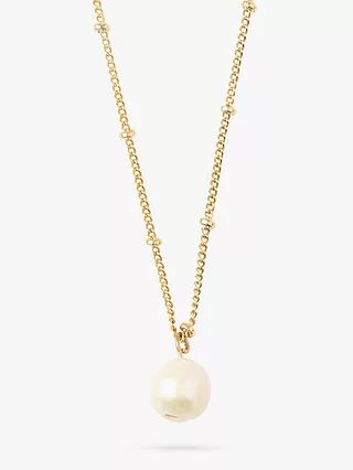 Orelia Pearl Drop Ditsy Necklace, Gold | John Lewis (UK)