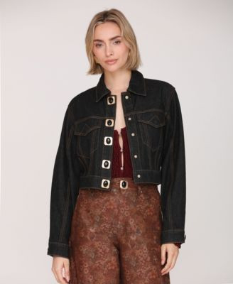 Avec Les Filles Women's Long Sleeve Trucker Jacket - Macy's | Macy's