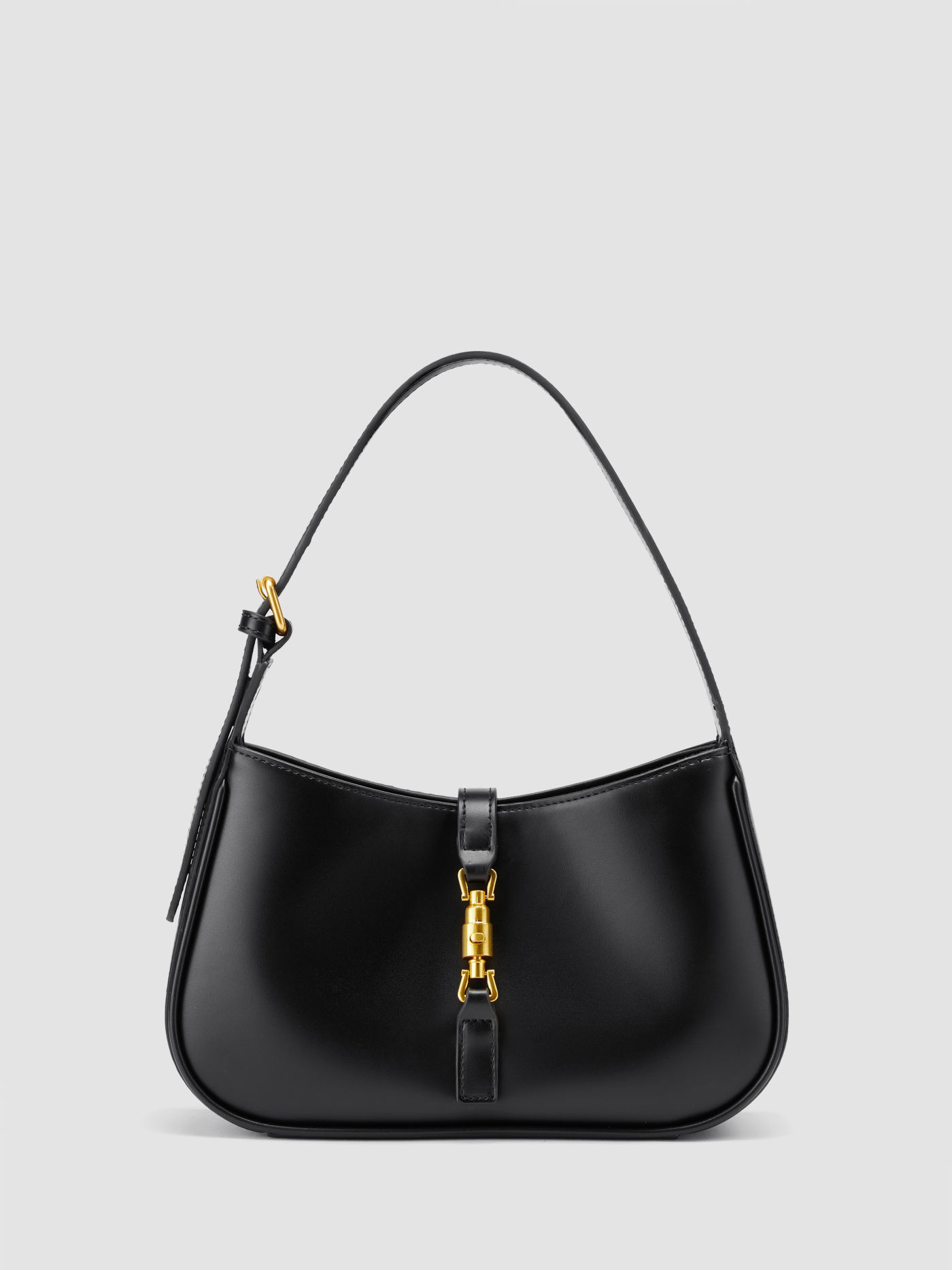 Faux Leather SMALL SOFT PUSH-LOCK DECOR SHOULDER BAG For Coffee Shop Daily Casual School Work | Cider