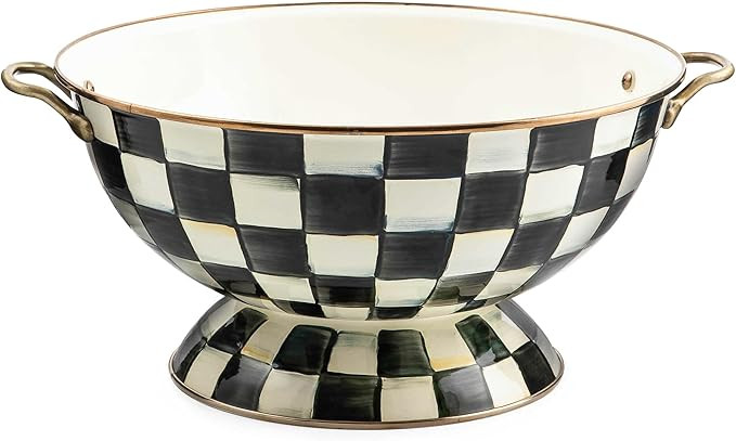 MACKENZIE-CHILDS Checkered Enamel Serving Bowl for Entertaining, Everything Bowl, Courtly Check | Amazon (US)