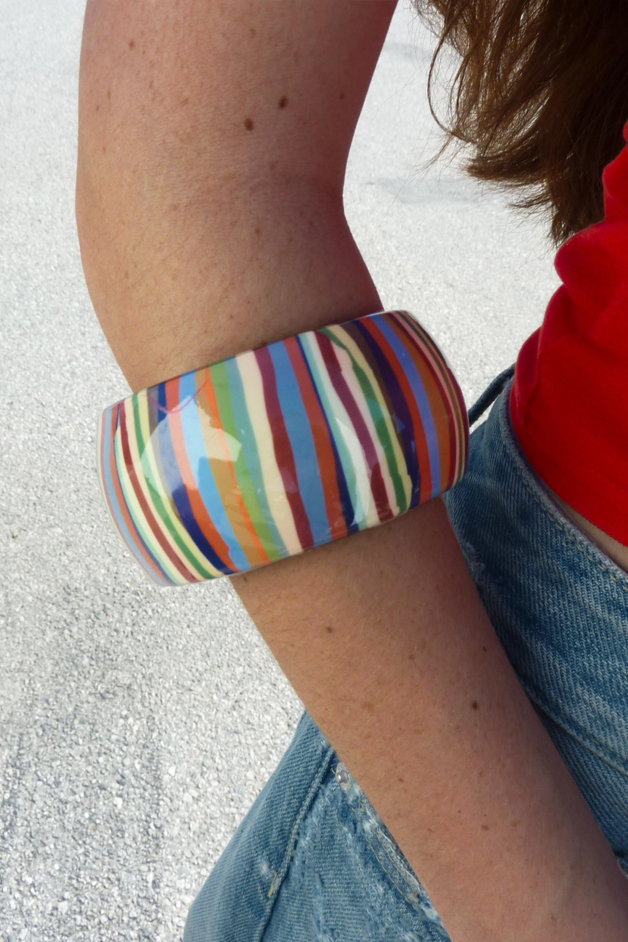 TWO-PACK OF RESIN STRIPED BRACELETS | Zara US