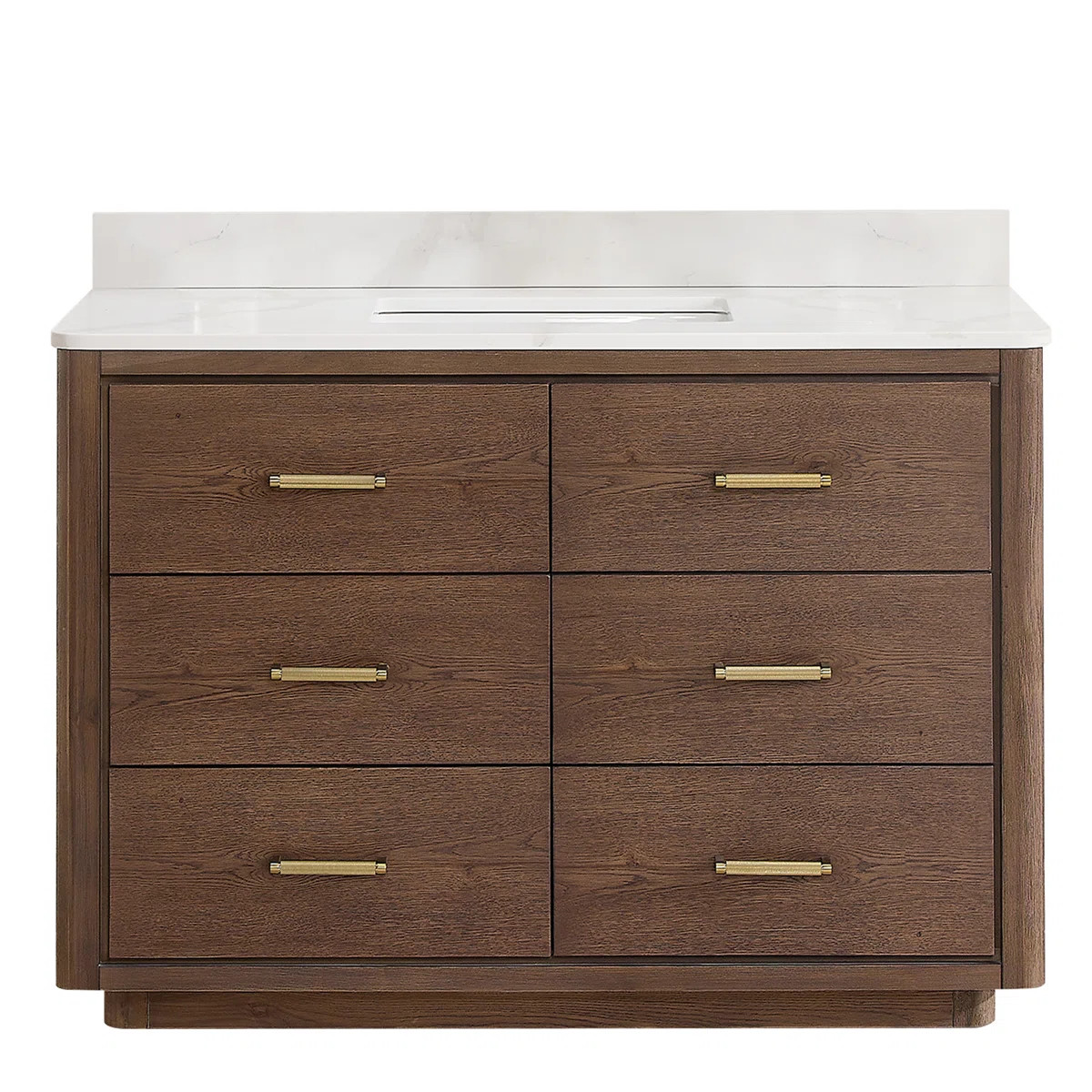 Porto 48'' Free Standing Single Bathroom Vanity with Quartz Top | Wayfair North America