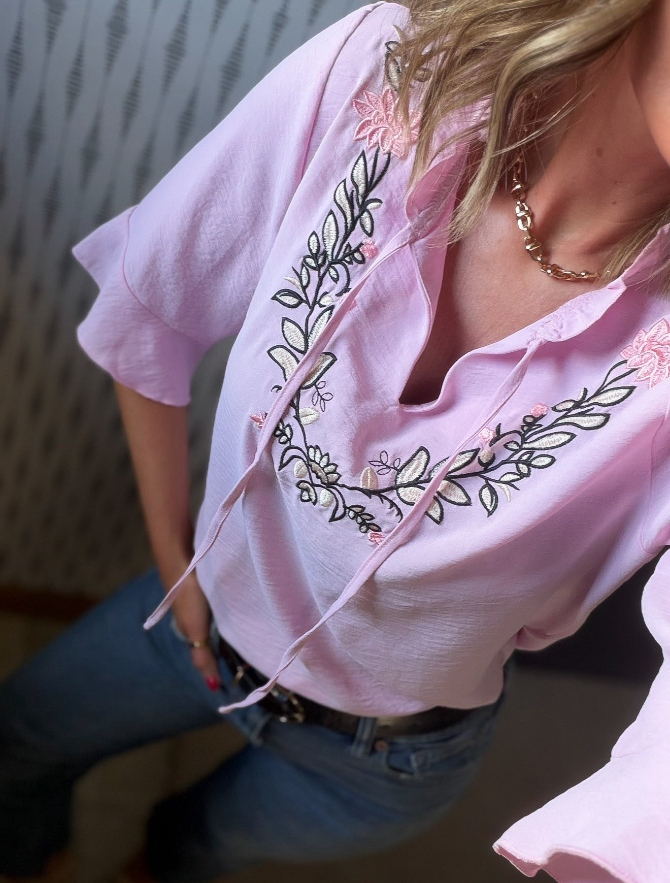 Pretty, flowy top perfect for Spring. 
Wearing small
Jeans 6, size down if betweenn due

#LTKootd #LTKSeasonal #LTKOver40