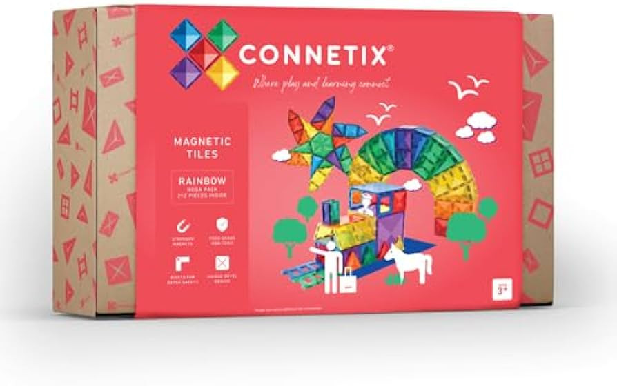 Connetix Tiles 212 Piece Mega Pack, Premium Educational Magnetic Building Set, Features Large Hex... | Amazon (US)