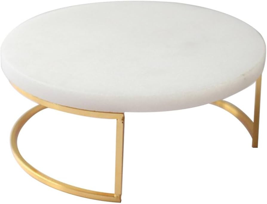Cabilock Wedding Decor Marble Serving Tray, Gold, Round | Amazon (US)