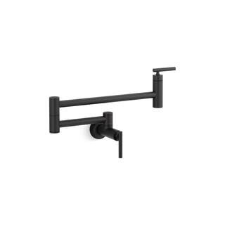Wall Mount Pot Filler in Matte Black | The Home Depot