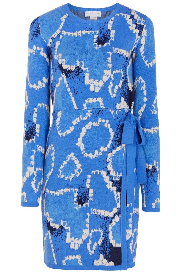 Blue Animal Knit Mini Sydney Dress | Never Fully Dressed US