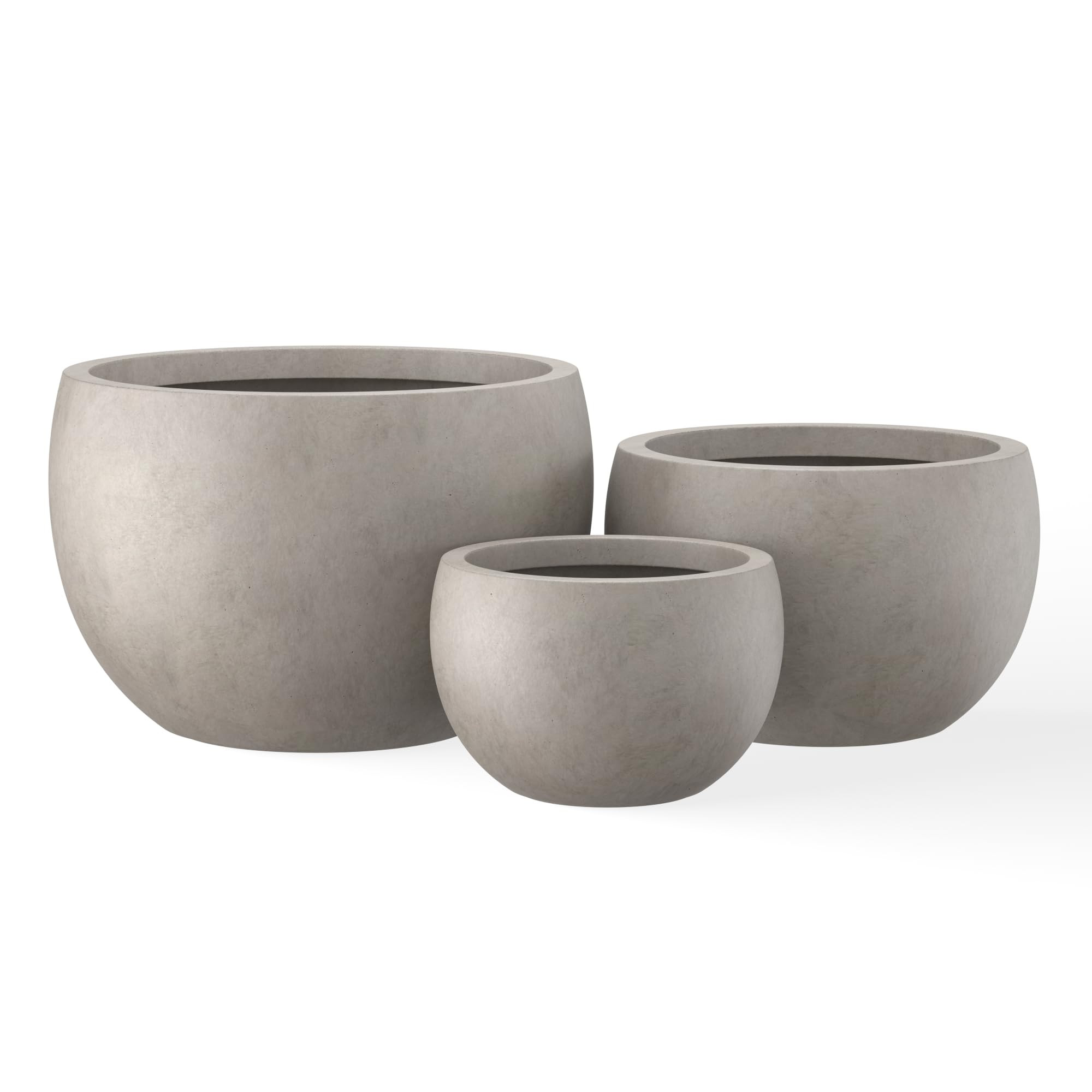 Kante 19.9",15.7",11.8" Dia Round Concrete Planter Set of 3, Outdoor/Indoor Large Bowl Plant Pots... | Amazon (US)