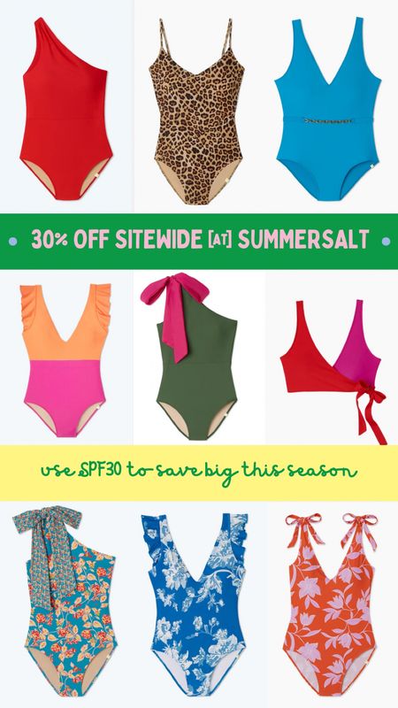 SUMMERSALT 30% off site wide sale with code SPF30 … 

#LTKSwim #LTKSeasonal #LTKFindsUnder100
