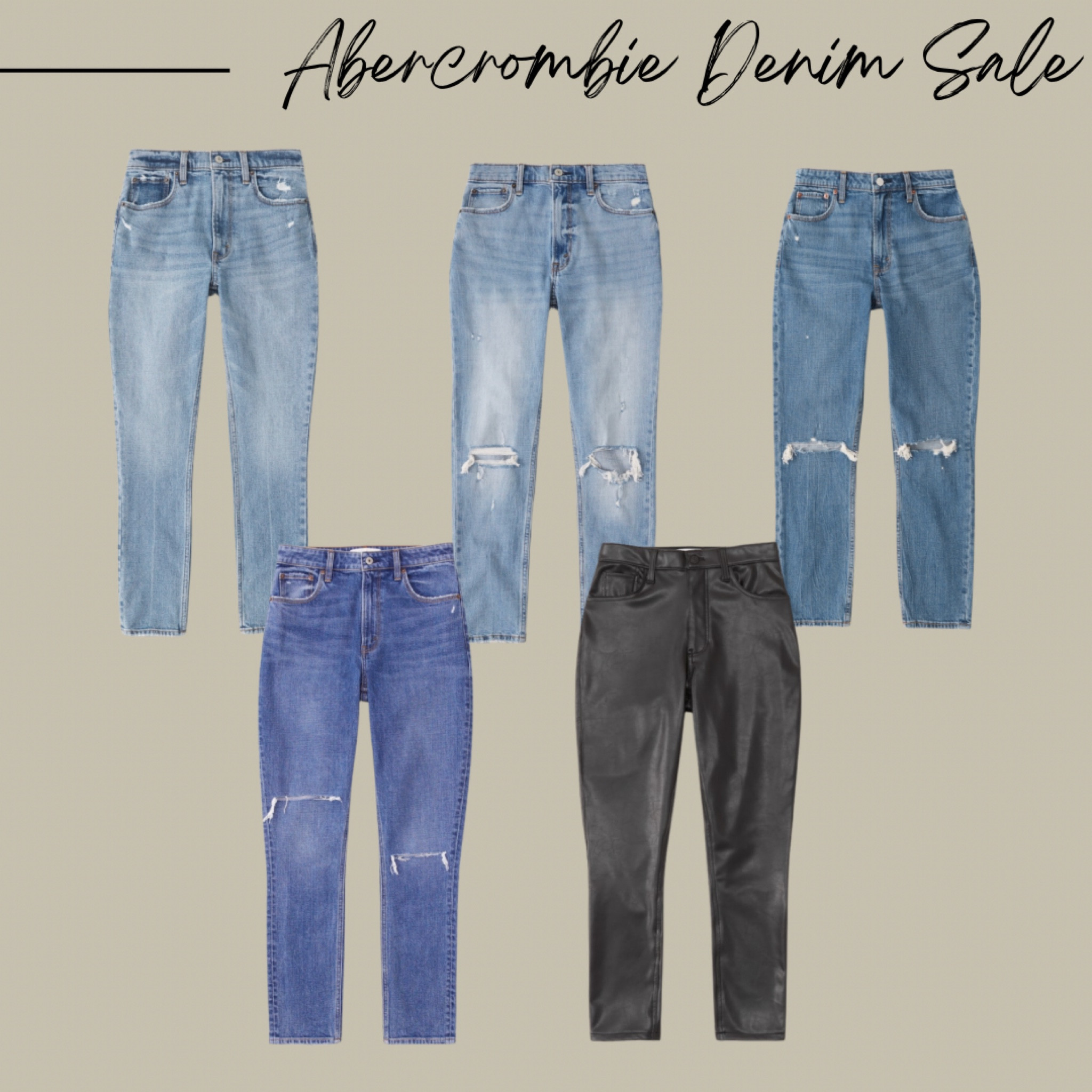 #Abercrombie denim sale. 25% off plus an extra 15% off your cart! 

#LTKFind #LTKunder50 #LTKsalealert