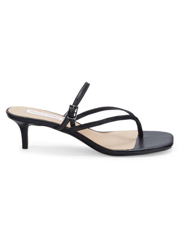 Lily Kitten Heel Leather Sandals | Saks Fifth Avenue OFF 5TH