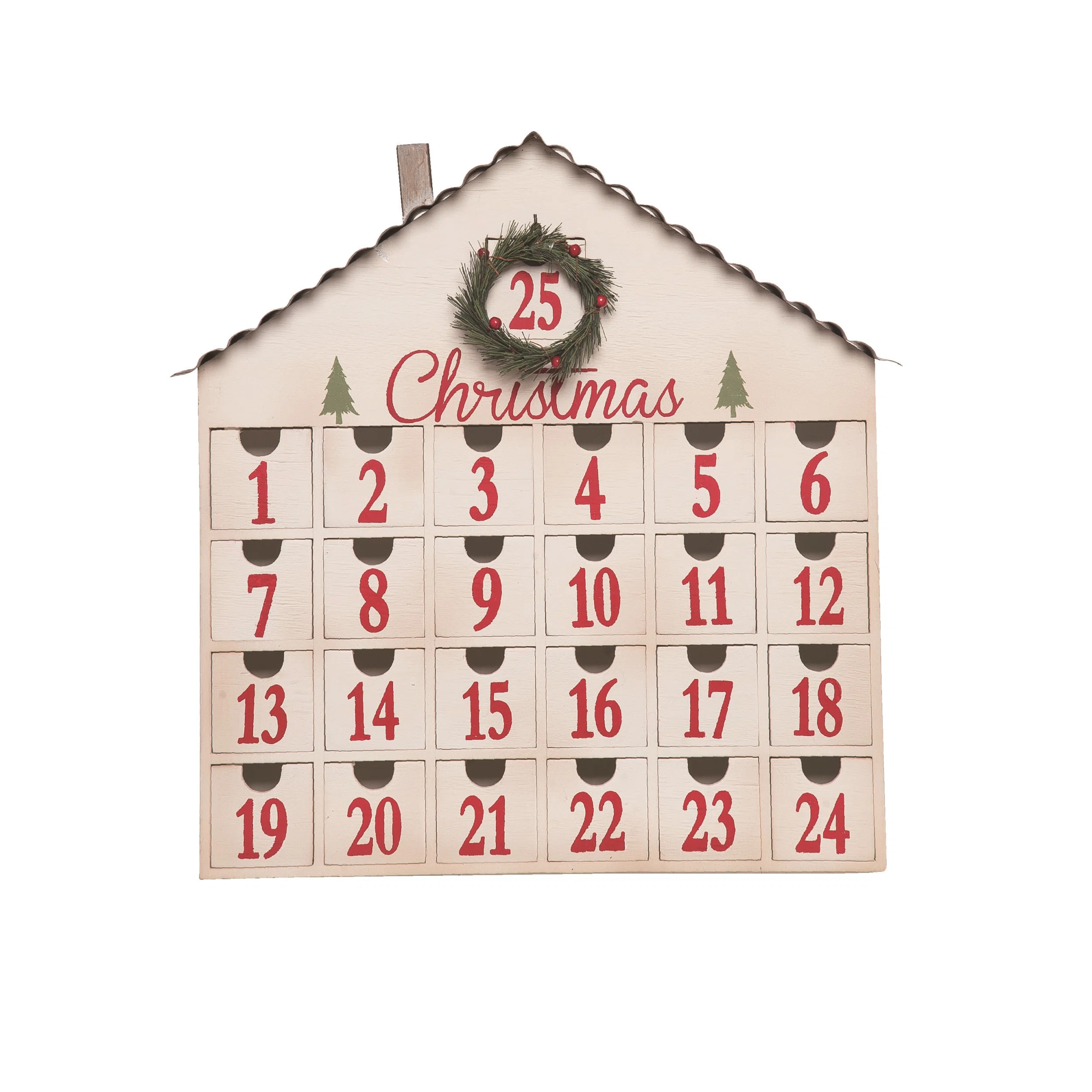 The Holiday Aisle® Wood 17.25 in. Multicolor Christmas Countdown House | Wayfair North America