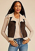 Faux Suede Bonded Shearling Vest | Maurices