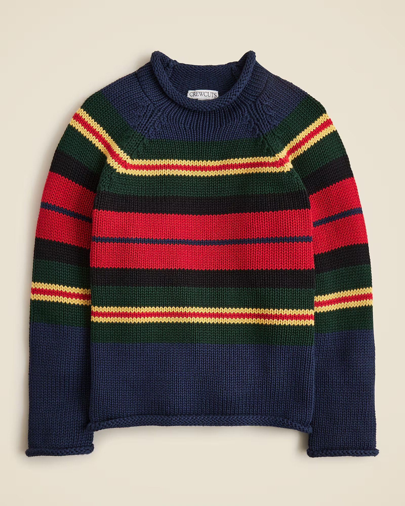 Kids' heritage cotton Rollneck™ sweater in rugby stripe | J. Crew US