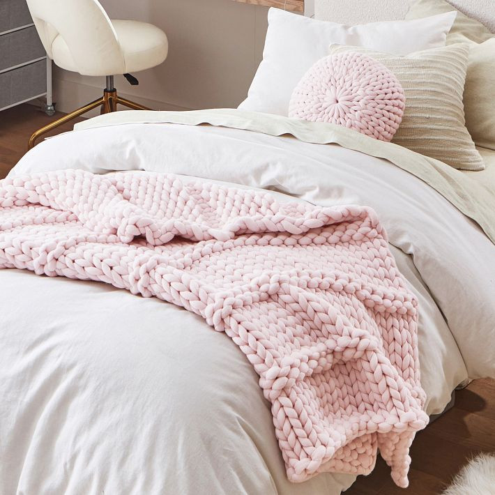 Chunky Knit Pillow and Throw Bundle | Pottery Barn Teen