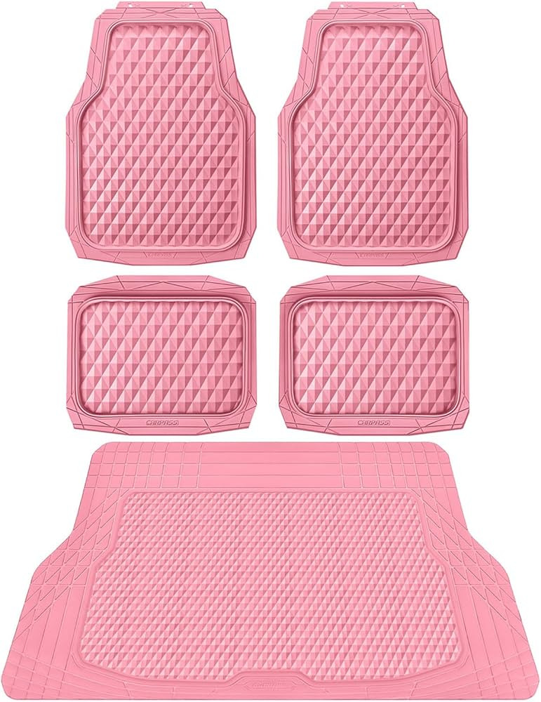 Amazon.com: CAR PASS Heavy Duty Rubber Pink Car Floor Mats & Cargo Liners, Deep Dish All-Weather ... | Amazon (US)