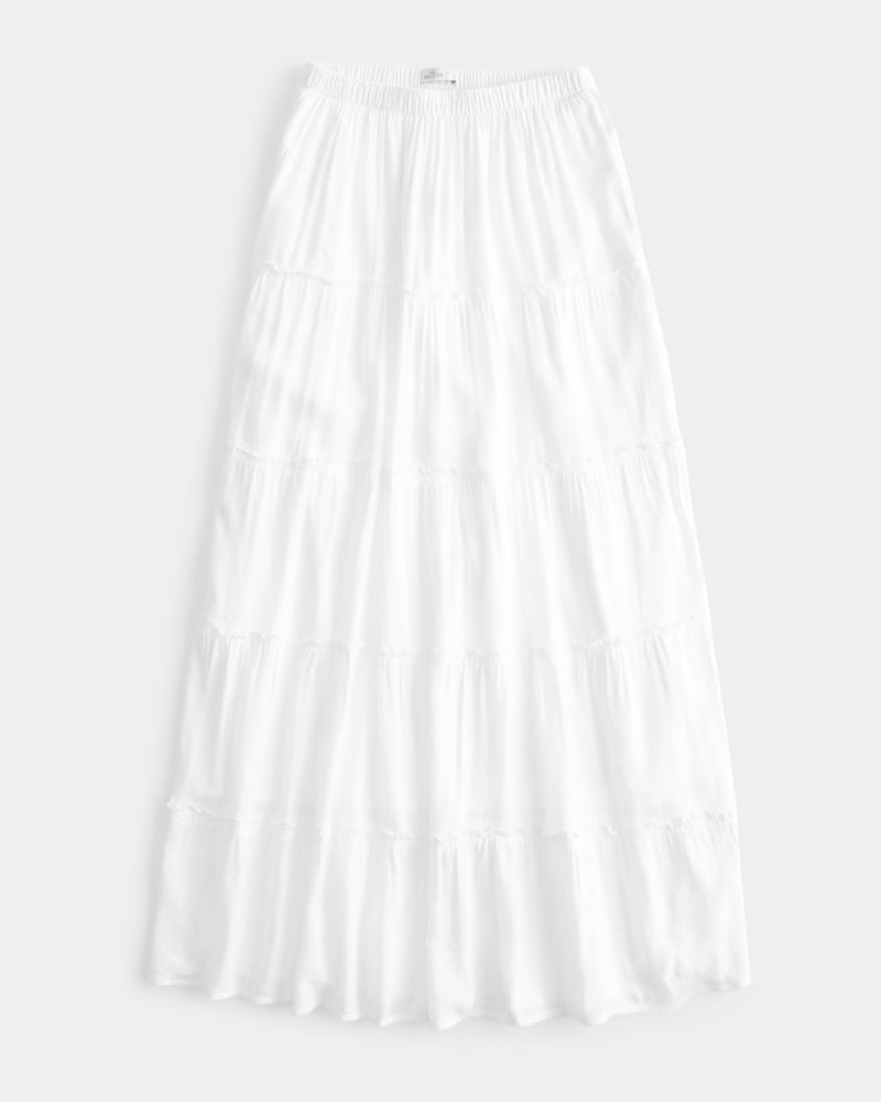 Ultra High-Rise Tiered Maxi Skirt | Hollister (US)