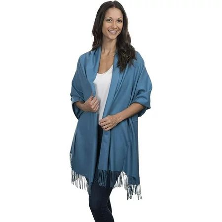Cashmere & Class Large Soft Cashmere Scarf Wrap Womens Winter Shawl + Gift Box blue | Walmart (US)