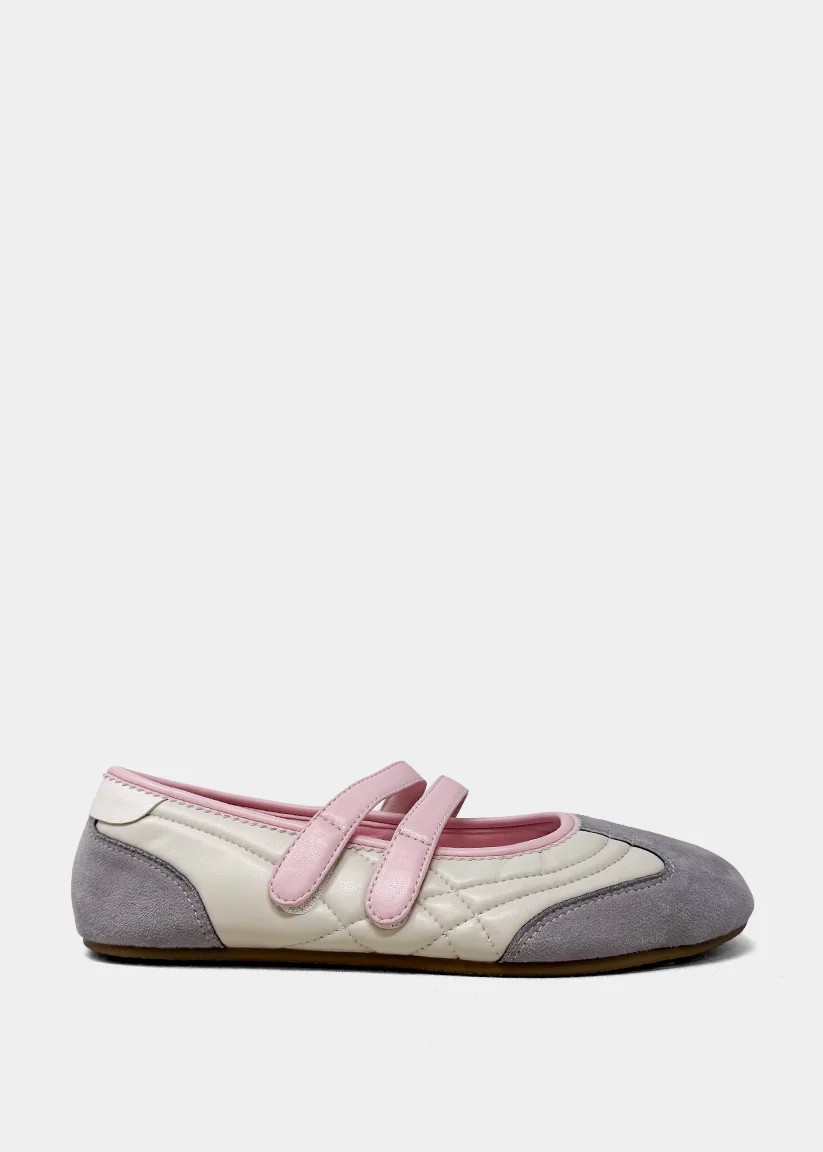 SALOME Light Grey \u2013 Toddler Ballet Flats with Velcro Straps | SHUSHOP | SHUSHOP