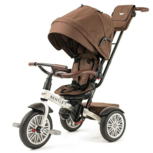 Bentley 6-in-1 Baby Stroller & Toddler Tricycle – Officially Licensed Luxury Kids Bike, Convertible Travel Strollers & Kid Trike with Air Wheels, Canopy & Safety Features (6m-5y+ | White Satin) | Amazon (US)