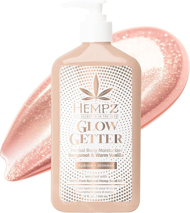 Hempz Glow Getter Body Lotion, Hydrating Moisturizer with Shimmer, 17 oz. | Amazon (US)