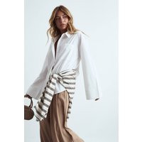 Womens Cotton Wide Sleeve Oversized Shirt - White - 12 | boohoo (US & Canada)