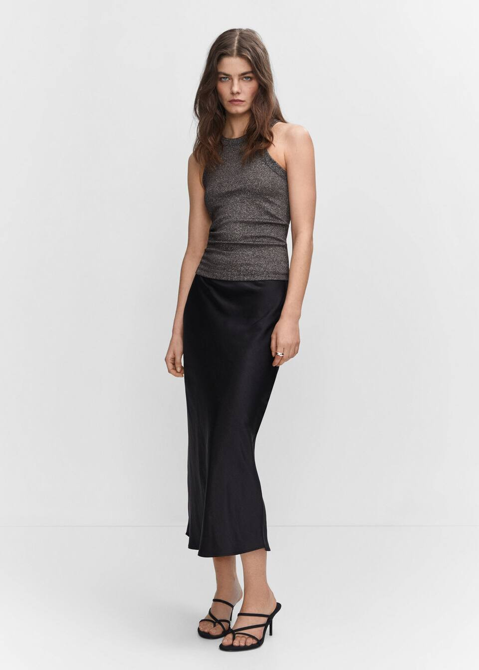 Metallic ribbed top -  Women | Mango United Kingdom | MANGO (UK)