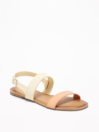 Faux-Leather Double-Strap Slingback Sandals for Women | Old Navy US