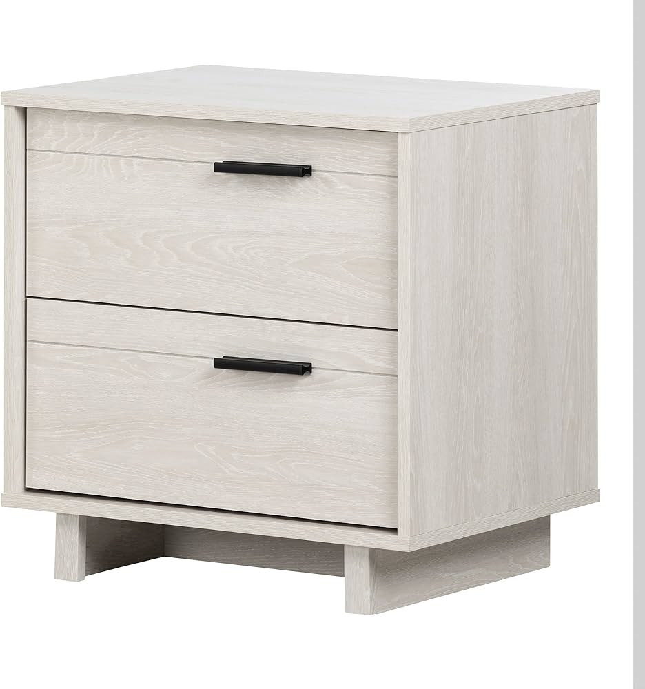 South Shore Fynn 2-Drawer Nightstand, Winter Oak, 16.5D x 22.25W x 22.25H in | Amazon (US)