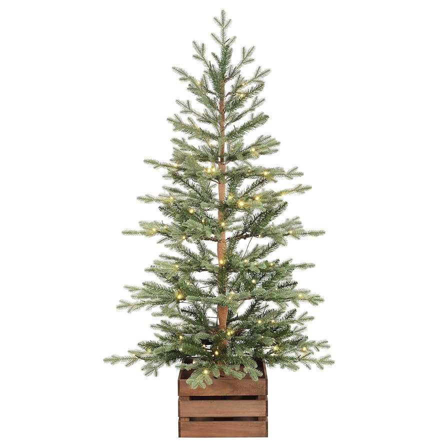 Haute Decor 4.5 Ft. Alberta Alpine Potted Tree with 120 Warm White LED Lights - Twinkle and Stead... | Amazon (US)