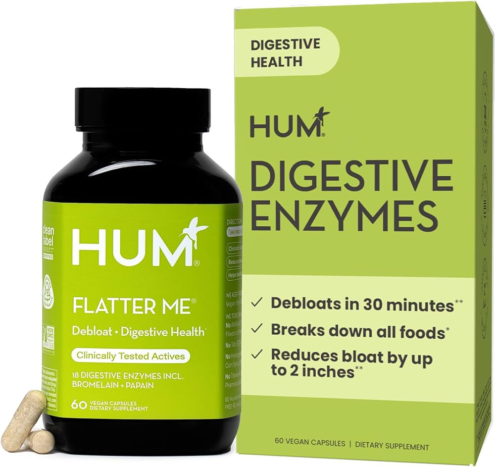 HUM Flatter Me Digestive Enzymes for Women & Men, Digestive Health Bloating Supplement with Ginge... | Amazon (US)