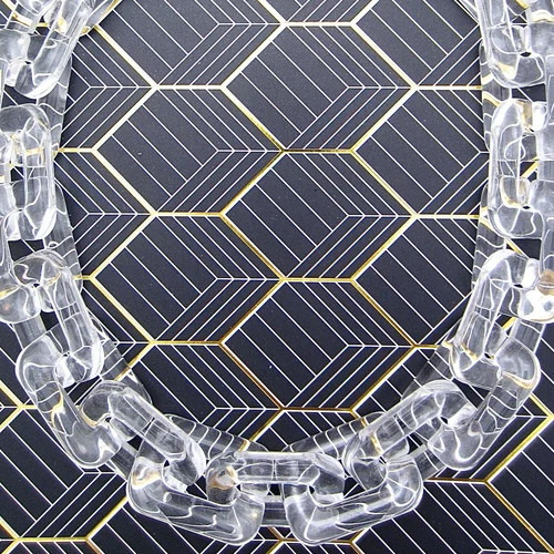 Chunky Clear Necklace Resin Acrylic Link Chain Geometric - Etsy | Etsy (US)
