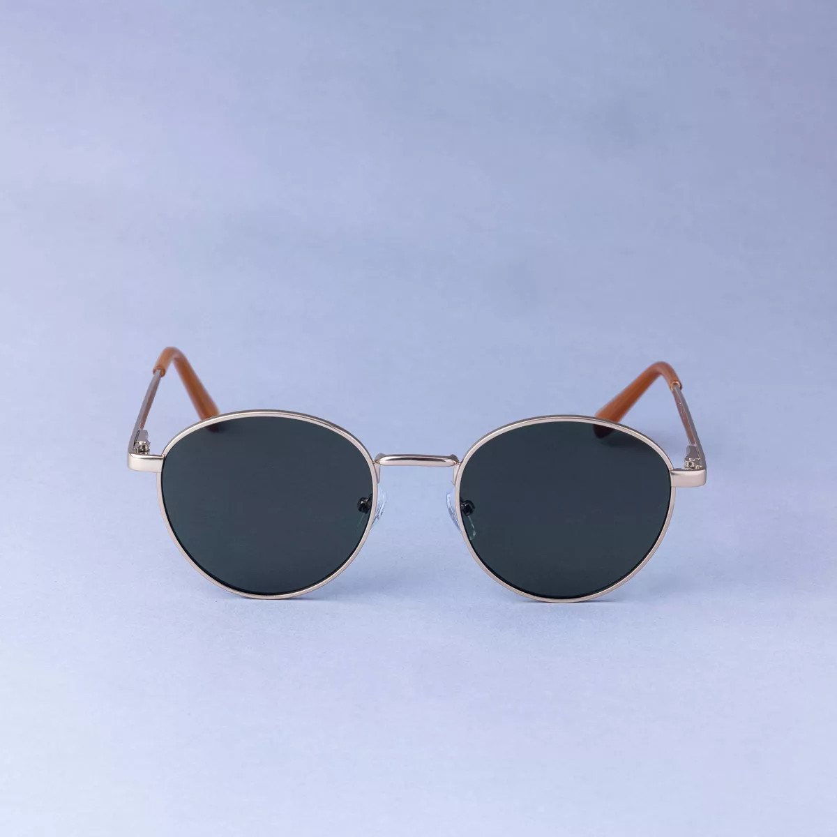 Men's Round Metal with Spring Hinges Sunglasses - Goodfellow & Co™ Gold | Target