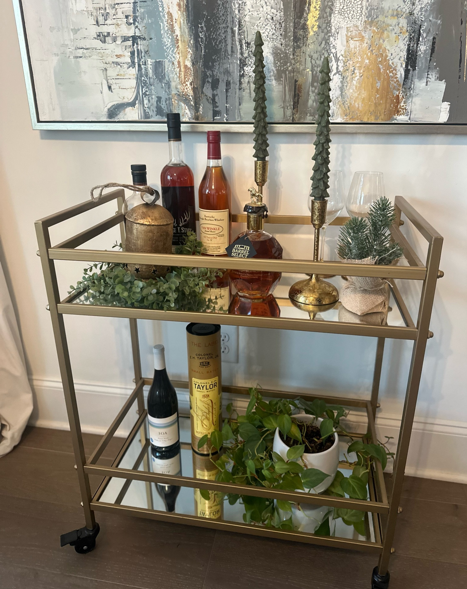 Easy to style holiday bar cart!

#LTKHome #LTKHoliday #LTKParties