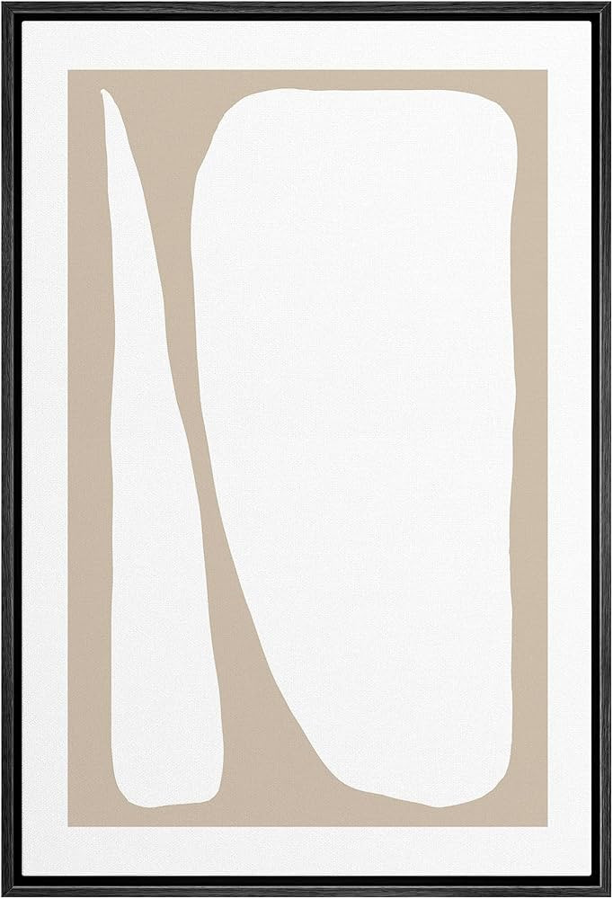 SIGNWIN Framed Canvas Print Wall Art White Tan Geometric Color Polygons Abstract Shapes Illustrat... | Amazon (US)