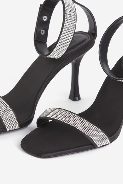 Rhinestone-embellished Heeled Sandals | H&M (US)