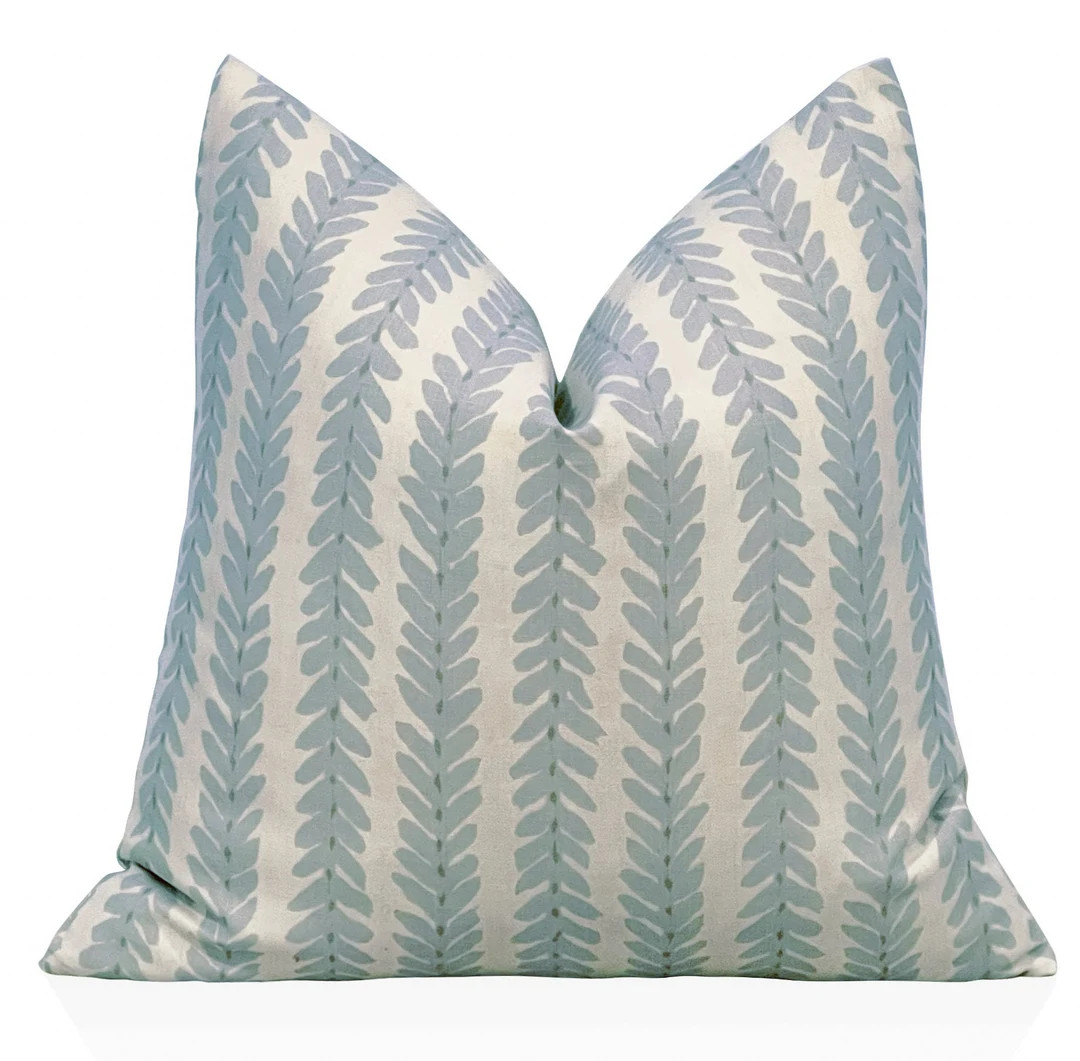 Schumacher Woodperry Pillow Cover in Blue, Decorative Throw Pillow, Bed Pillows, Designer Pillows... | Etsy (US)