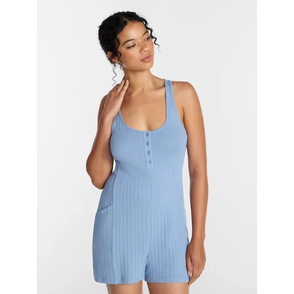 Joyspun Women's Pointelle Sleepwear Romper, Sizes XS-3X | Walmart (US)