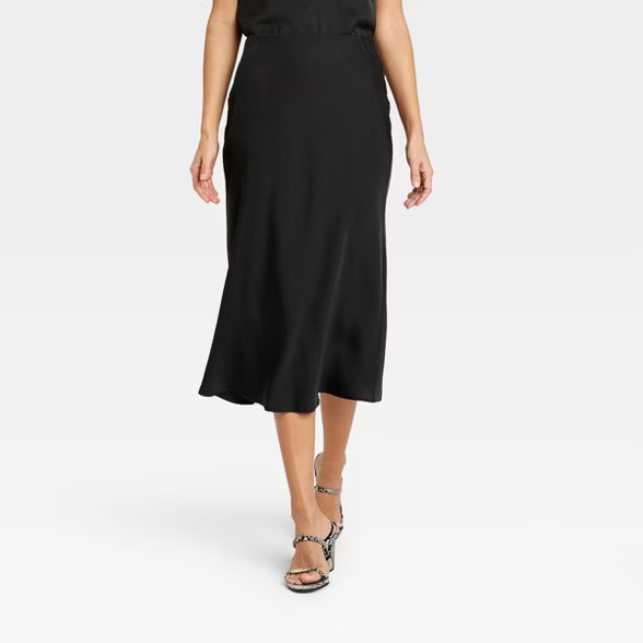 Women's High-Rise Midi Slip A-Line Skirt - A New Day™ | Target