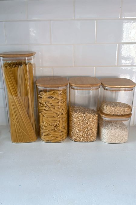 Kitchen organization. I love these glass containers with bamboo lids! Amazon kitchen. 

#LTKFindsUnder50 #LTKHome