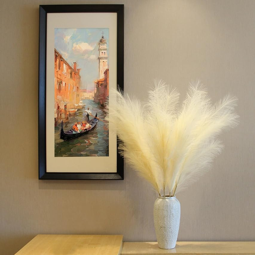 30 Stems Cream Ivory White Pampas Grass, 17” Pampas Grass Decor, Dried Pampas Grass Plants Boho Deco | Amazon (US)