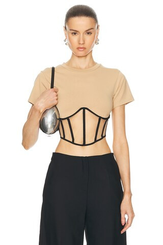 RTA Angelo Top in Tan | FWRD 