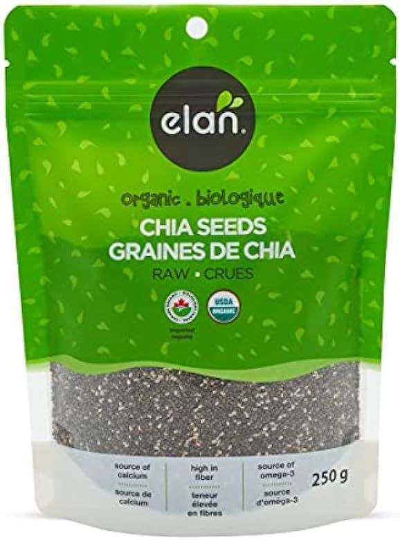 ELAN Organic Chia Seeds, Non-GMO, Vegan, Gluten-Free, 250 Gram | Amazon (CA)