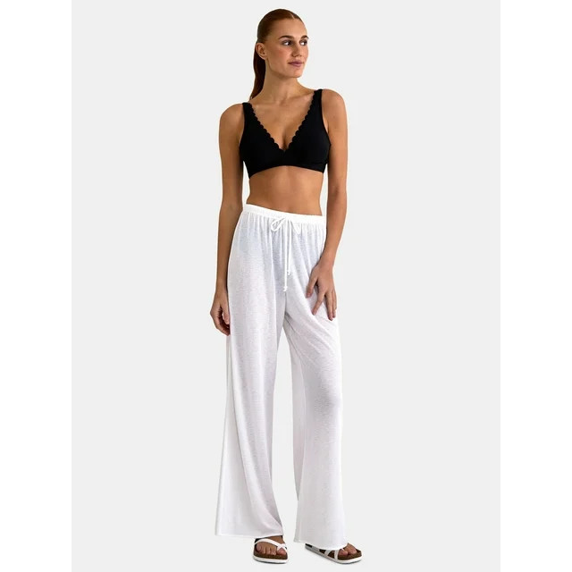 Time and Tru Women's & Women’s Plus Swim Coverup Pants, Sizes XS-3X | Walmart (US)