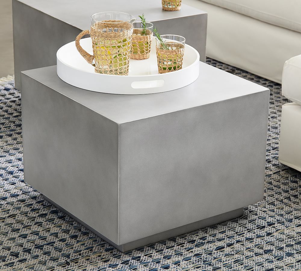 Palma Concrete Outdoor Cube Table | Pottery Barn (US)