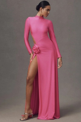 Delfi Collective Sabine Long-Sleeve Side-Slit Maxi Dress | Anthropologie (US)