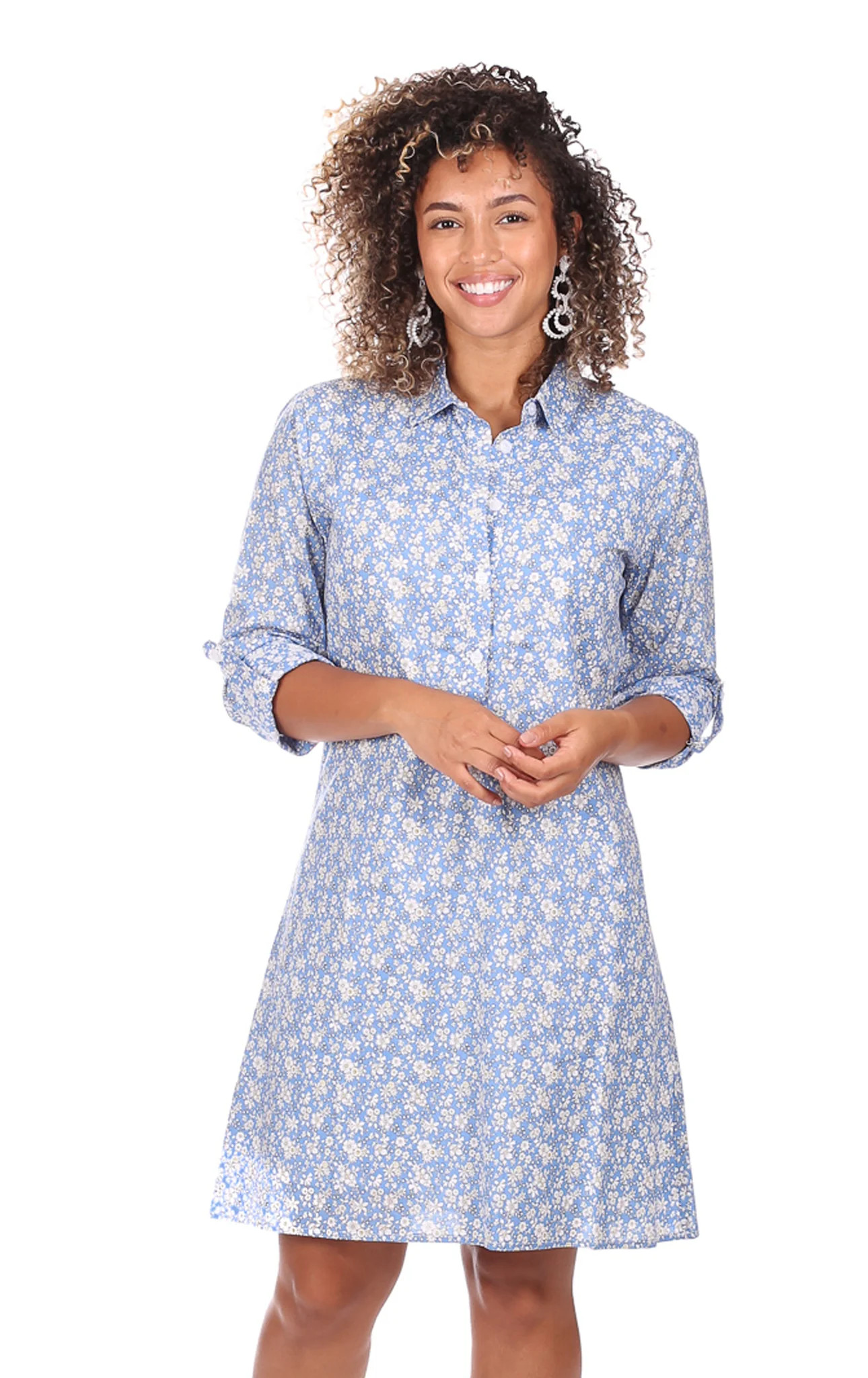 Keys Dress in Blue Floral | Duffield Lane