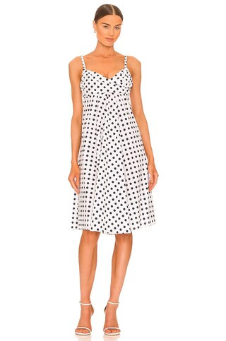 Caroline Constas Pheobe Dress in White & Black Polka Dor from Revolve.com | Revolve Clothing (Global)